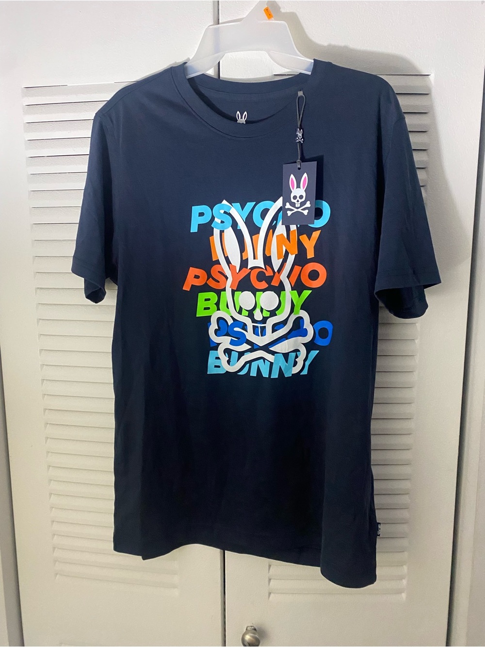 Psycho Bunny Navy Short Sleeve Tee with Multicolor Logo (5)